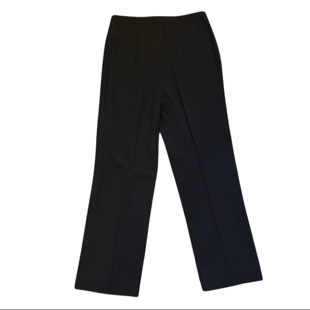Ellen Tracy Women’s Black Textured Chic Straight Leg Work Trousers — Size 8 - Picture 4 of 6